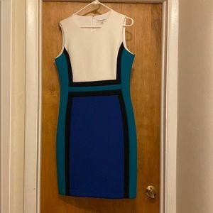 Calvin Klein color block scuba dress